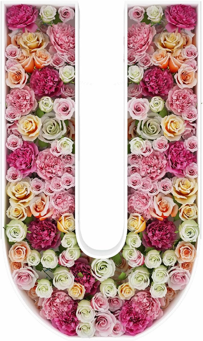 JW Passion - Premium Quality Made 3FT Tall Mosaic Balloon Frame Big Marquee Light Up Letters DIY Kit for Birthday Party Wedding Backdrop Decor Letter A Pre-Cut Foam Board