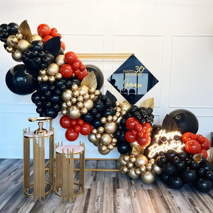 COKAOBE Pink Orange Balloon Garland Arch Kit, 124pcs Hot Pink Orange Chrome Metallic Gold Latex Balloons for Birthday Wedding Baby Shower Tropical Party Supplies Summer Party Decorations