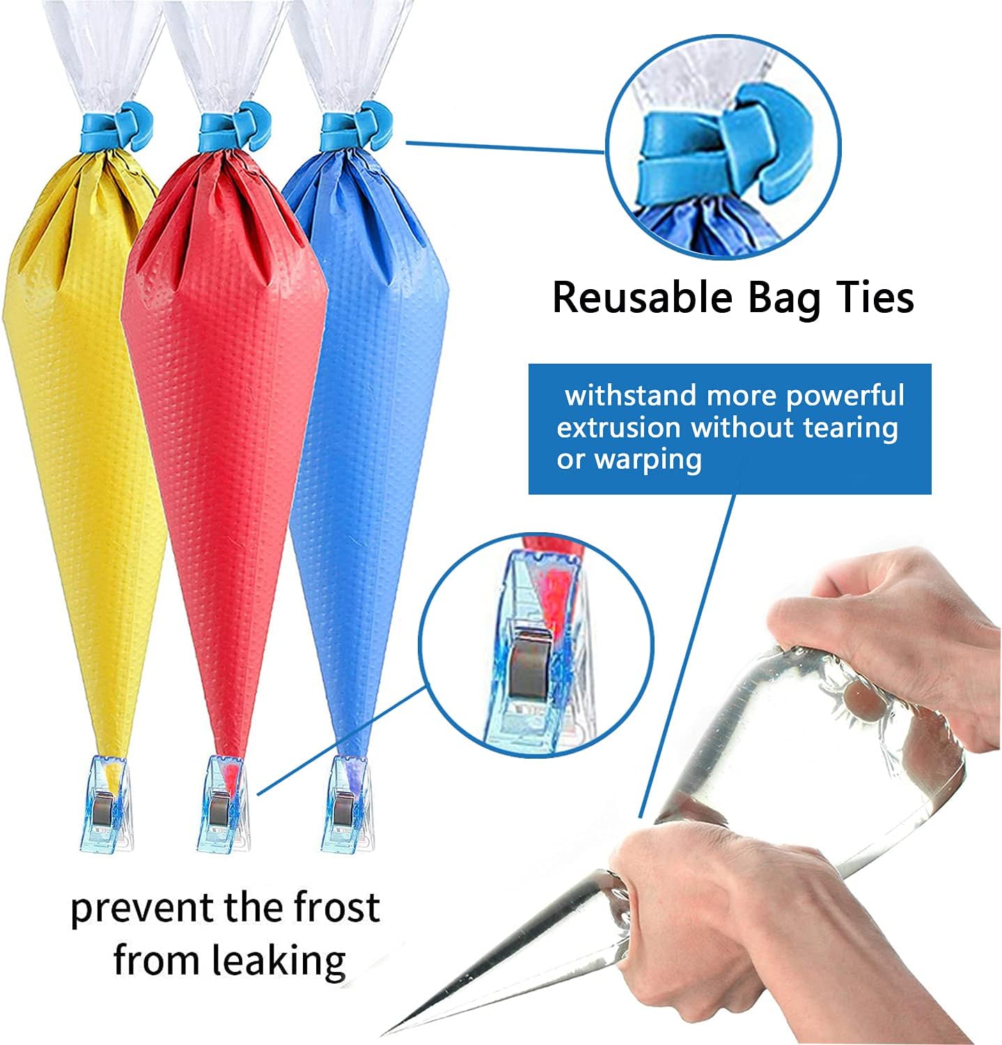 100 Pieces Piping Bags Disposable - Tipless Piping Bags | Pastry Bags | Icing Bags | Frosting Bags for Cake Cookies Baking Decorating (14 inch bags-A)