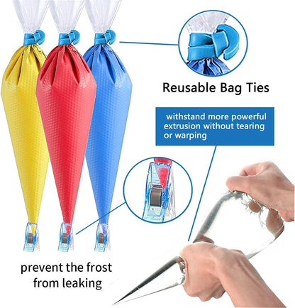 100 Pieces Piping Bags Disposable - Tipless Piping Bags | Pastry Bags | Icing Bags | Frosting Bags for Cake Cookies Baking Decorating (14 inch bags-A)