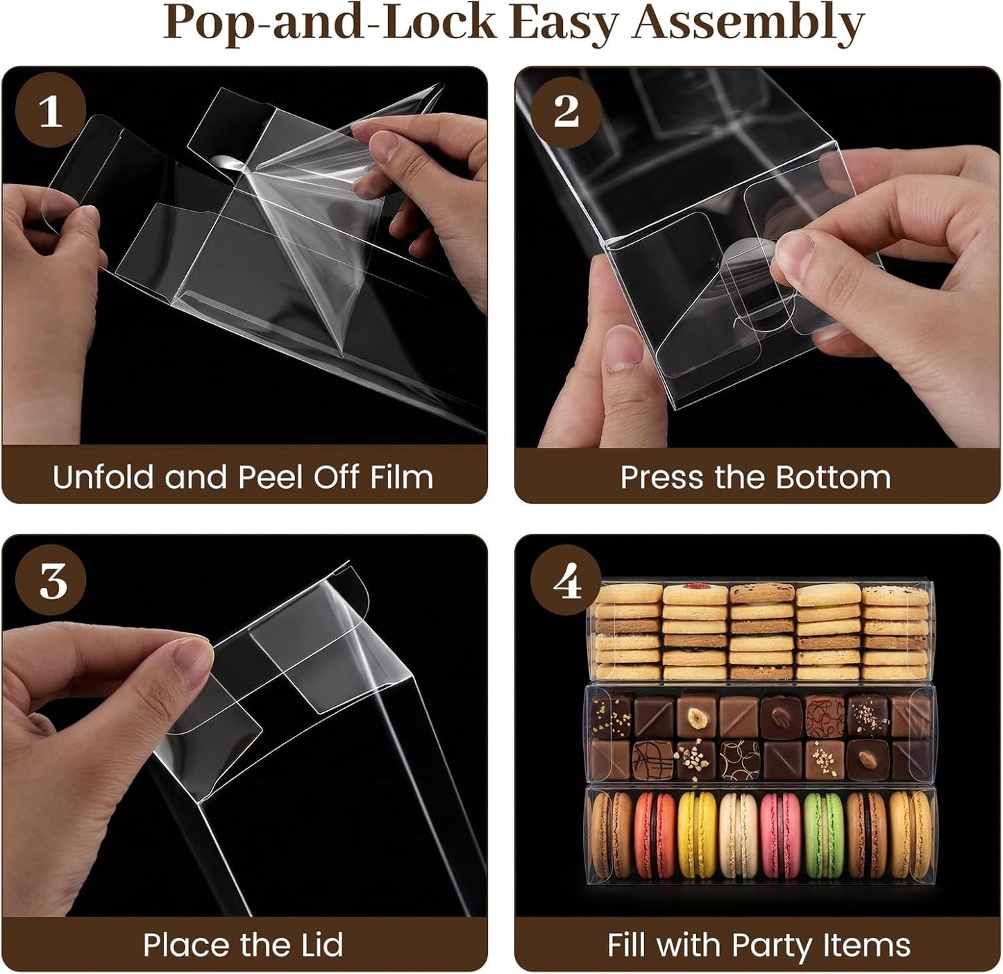 VGOODALL 100 Pcs Clear Favor Boxes, 2x2x2 Inch Small Transparent Cube Gift Boxes for Candy, Macarons, Jewelry, Wedding, Birthday, Baby Shower Party Favors