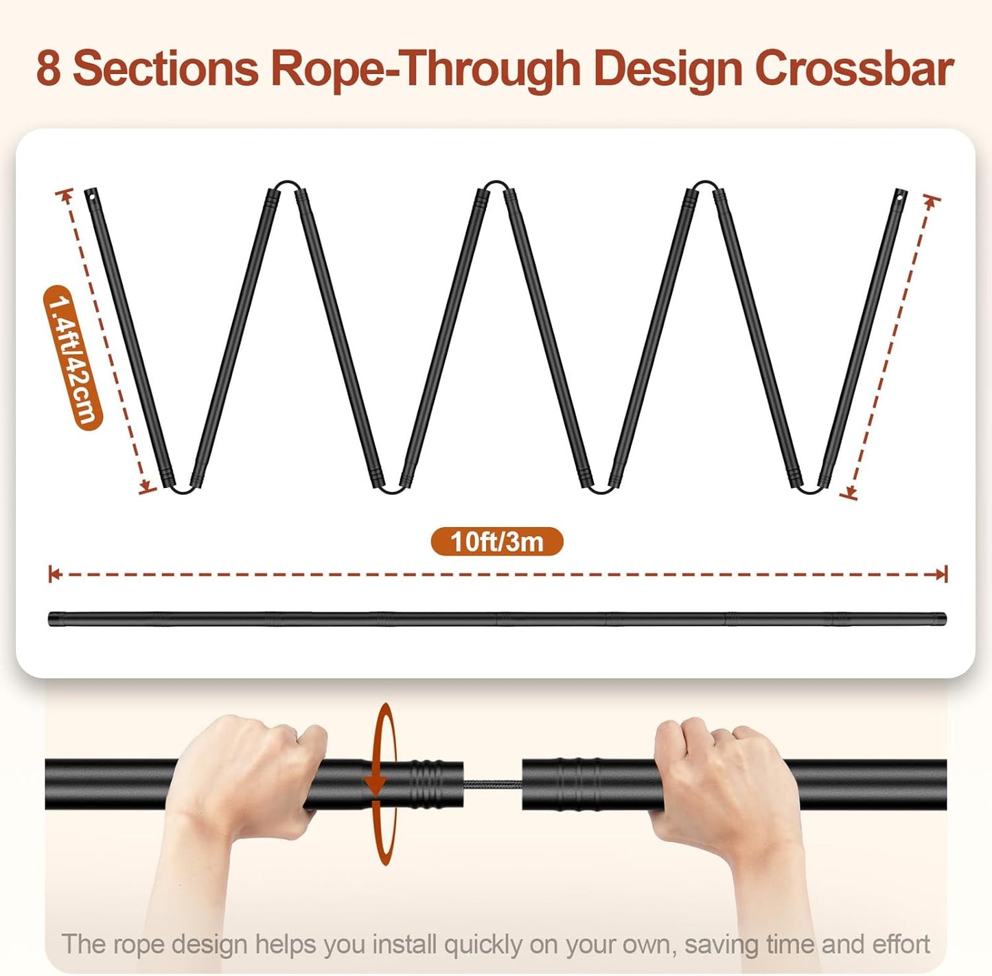 Backdrop Stand 10x7ft(WxH), Photo Studio Adjustable Background Stand Support System Kit with 8 Crossbars, 8 Clamps and Carrying Bag for Parties, Wedding, Photography, Decoration