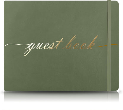 Elegant Wedding Guest Book - Perfect for Wedding Receptions, Baby Showers, Birthdays and Special Events - 7" x 9" Sign in Book - 120 Lined Pages - Leather Hardcover - Pink