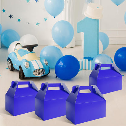 XAGLVV 24 Pack White Paper Gable Boxes,6.2 Inch Candy Boxes with Handle, Snack Party Favor& Gift Cookie bags for kids Birthday,Wedding, Baby Shower, Graduation.