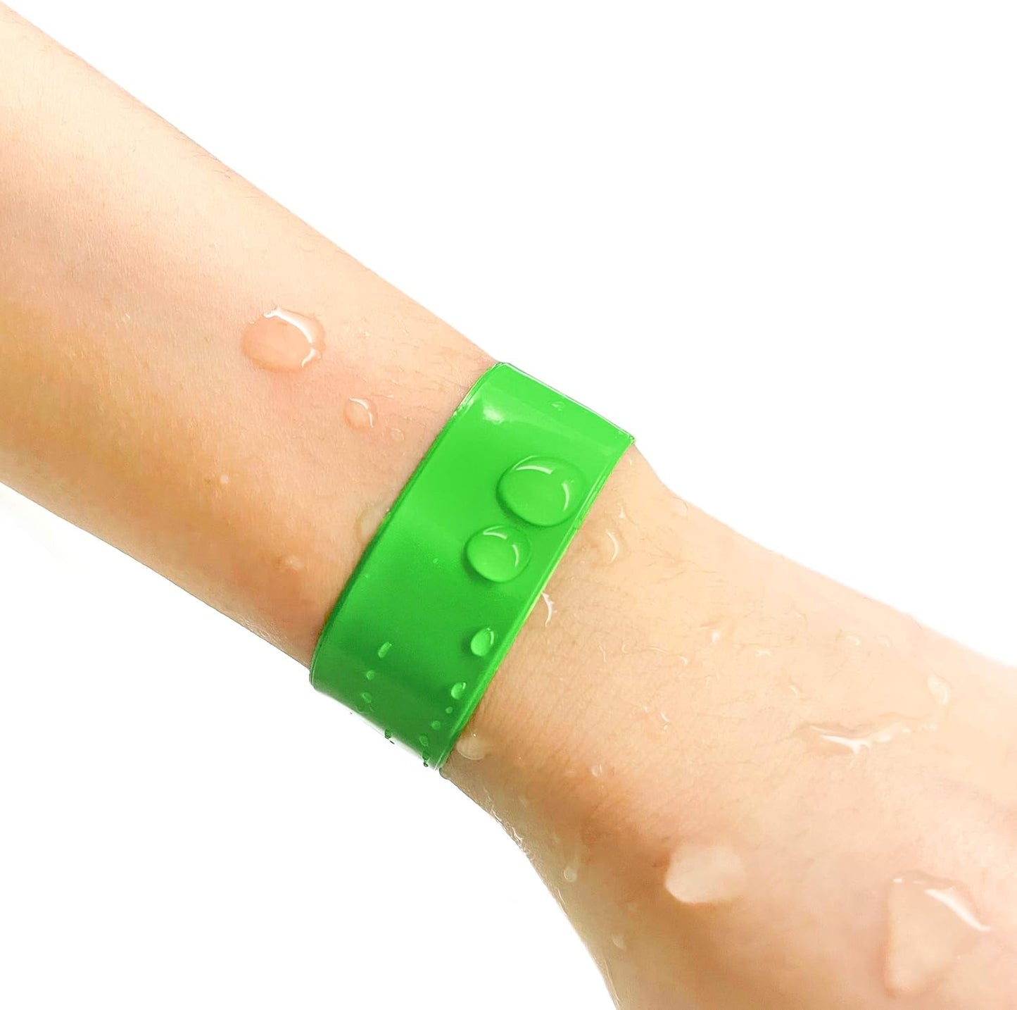 Ouchan Plastic Event Wristbands Neon Green- 100 Pack Vinyl Wristbands for Party
