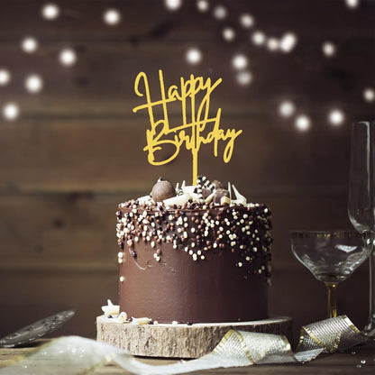 DIY Happy birthday Cake Topper Black Acrylic