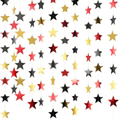 Patelai Glitter Star Garland Banner 2026 Graduation Decor 130 Feet Star Hanging Banner Twinkle Backdrop for Party Birthday Classroom Wedding Supplies(Gold)