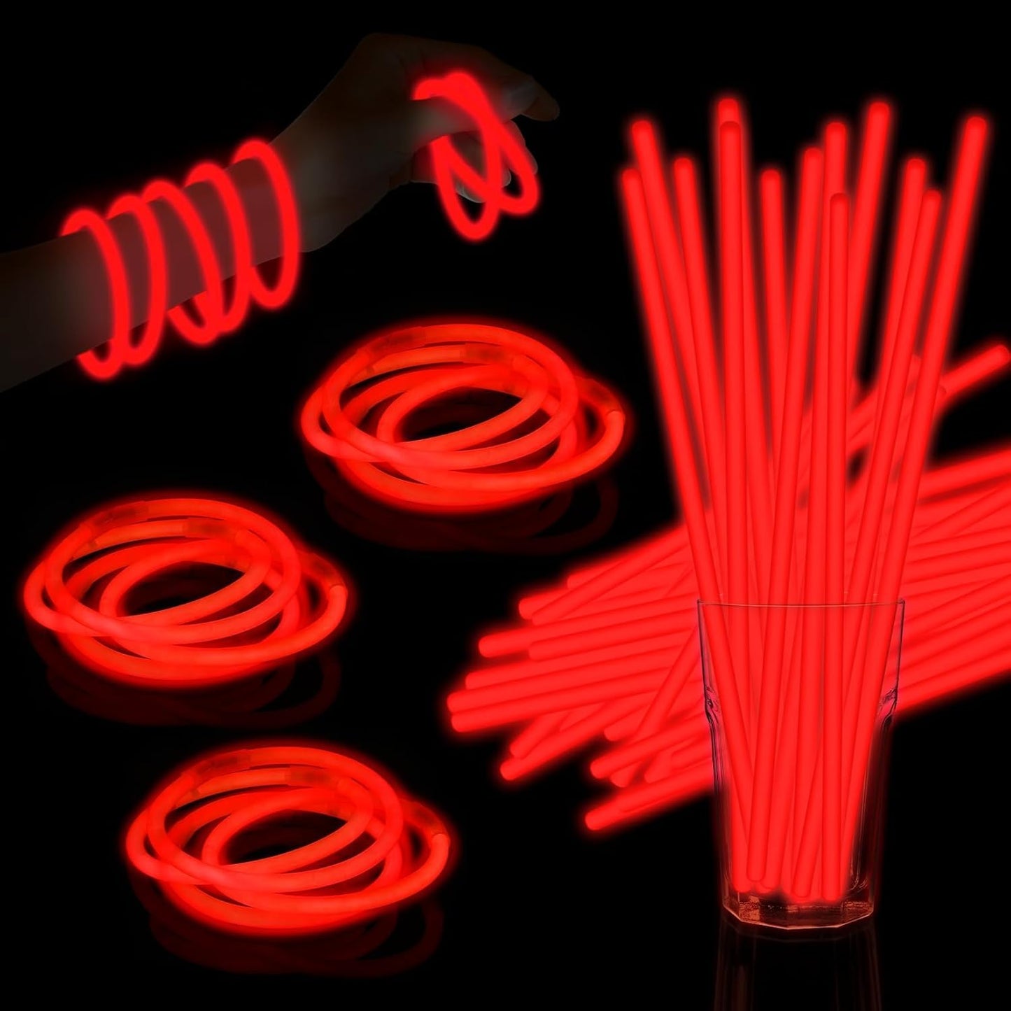 60 Pack 8” White Glow Sticks Bulk with 60 Connectors Neon Glow In The Dark Party favors Supplies for Holiday Birthday Party Decoration (White)
