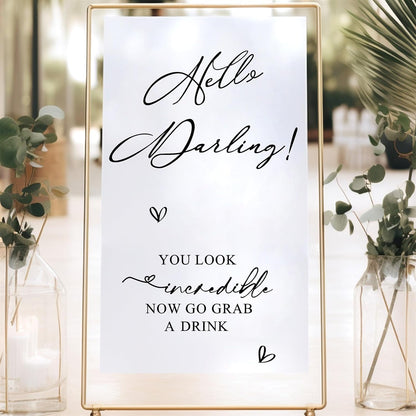 Custom Name Welcome to Our Wedding Signs Personalized Wedding Mirror Decals Selfie Mirror Decal for Wedding Entry Reception Display Golden Date Marriage DIY Vinyl Lettering Welcome Party Decoration