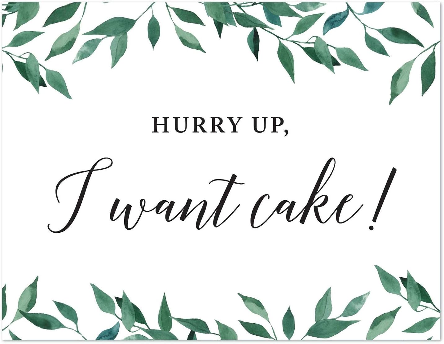 Andaz Press Wedding Party Signs, Natural Greenery Green Leaves, 8.5x11-inch, Bridal Shower Scavenger Hunt, 1-Pack - Colors D