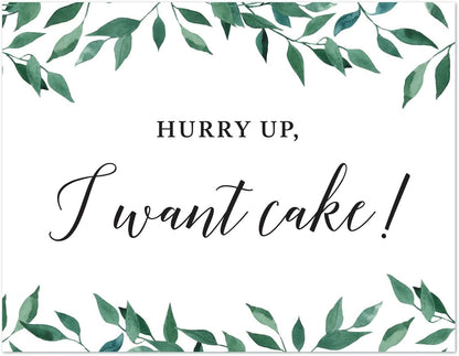 Andaz Press Wedding Party Signs, Natural Greenery Green Leaves, 8.5x11-inch, Bridal Shower Scavenger Hunt, 1-Pack - Colors D