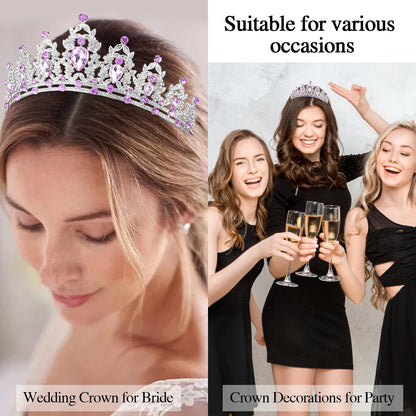 Atoden Green Birthday Crown and Sash Tiara for Women and Girls, Crystal Rhinestone Tiara for Birthday Party, Wedding, Quinceanera, Prom, Festival, EF8277