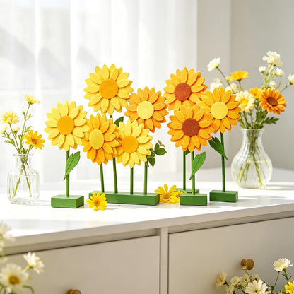 SUNBEAUTY 4PCS Honey Bee Honeycomb Centerpieces Decorations Yellow Bee Honeycomb Table Centerpieces with Sunflower Stickers for Baby Shower Birthday Gender Reveal Birthday Decoration