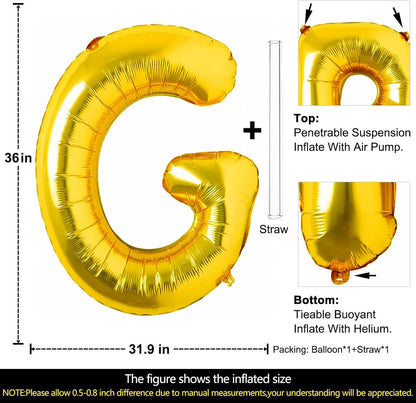 Lovoir 40 Inch Large Gold Letter A Balloons Big Size Jumbo Mylar Foil Helium Balloon for Birthday Party Celebration Decorations Alphabet Gold A