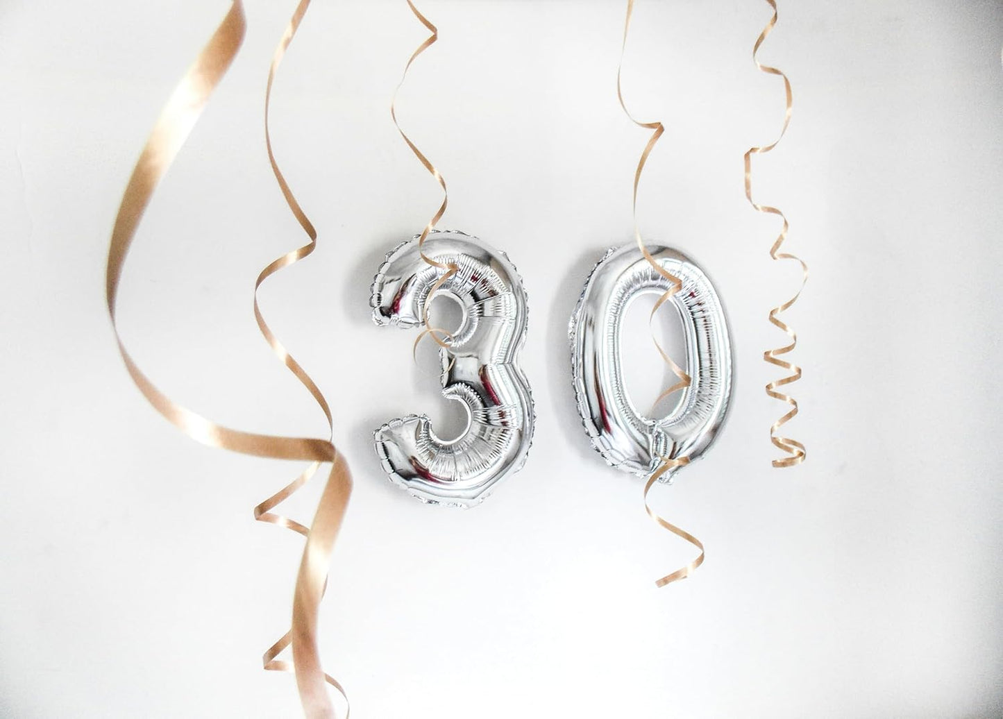 [20 Pcs] 16" Gold Foil Number Balloons (2 sets of 0-9) - Mylar Aluminum Hanging Decorations for Graduation, Birthday, Christmas & New Year's Eve Parties