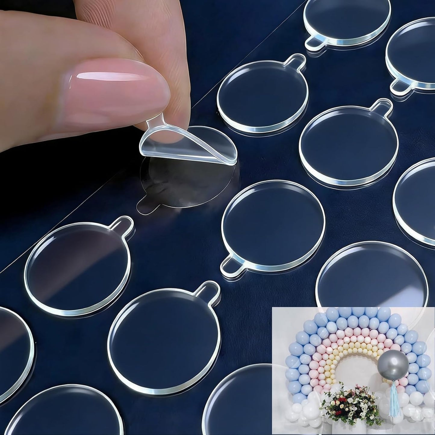 Double Sided Tape for Wall Hanging, 0.79" Sticky Tack Dots Strong Mounting Putty, Stickers Easy to Peel for Crafts, Poster, Balloons Decoration, 252 PCS Removable Tape