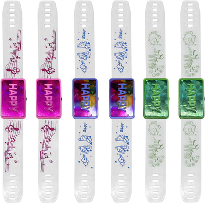 M.best 24pcs LED Light Up Bracelets, Glow in The Dark Flashing Wristbands Happy Bracelets Party Favors for Wedding,Sports,Festivals,Concerts,Party