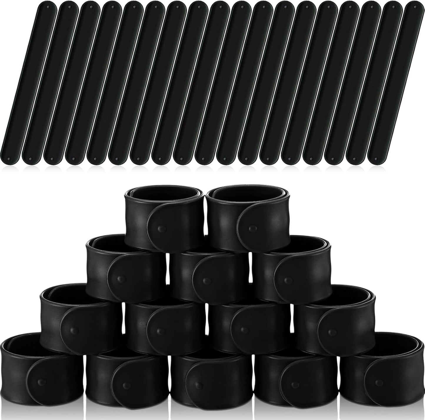 Vinsot 30 Pcs Silicone Slap Bracelets Gift for Kids DIY Slap Bands Party Favor Soft Blank Snap Wristbands Bulk for School Craft Project Painting Classroom Prizes Birthday Wedding