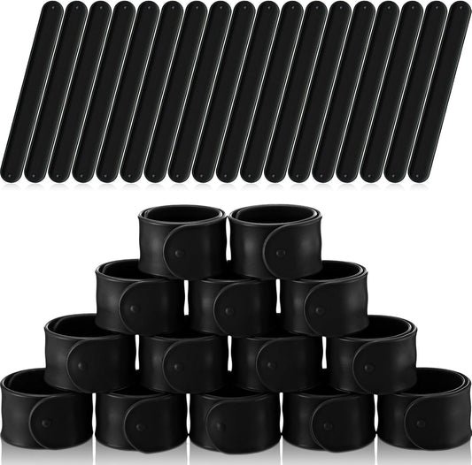 Vinsot 30 Pcs Silicone Slap Bracelets Gift for Kids DIY Slap Bands Party Favor Soft Blank Snap Wristbands Bulk for School Craft Project Painting Classroom Prizes Birthday Wedding