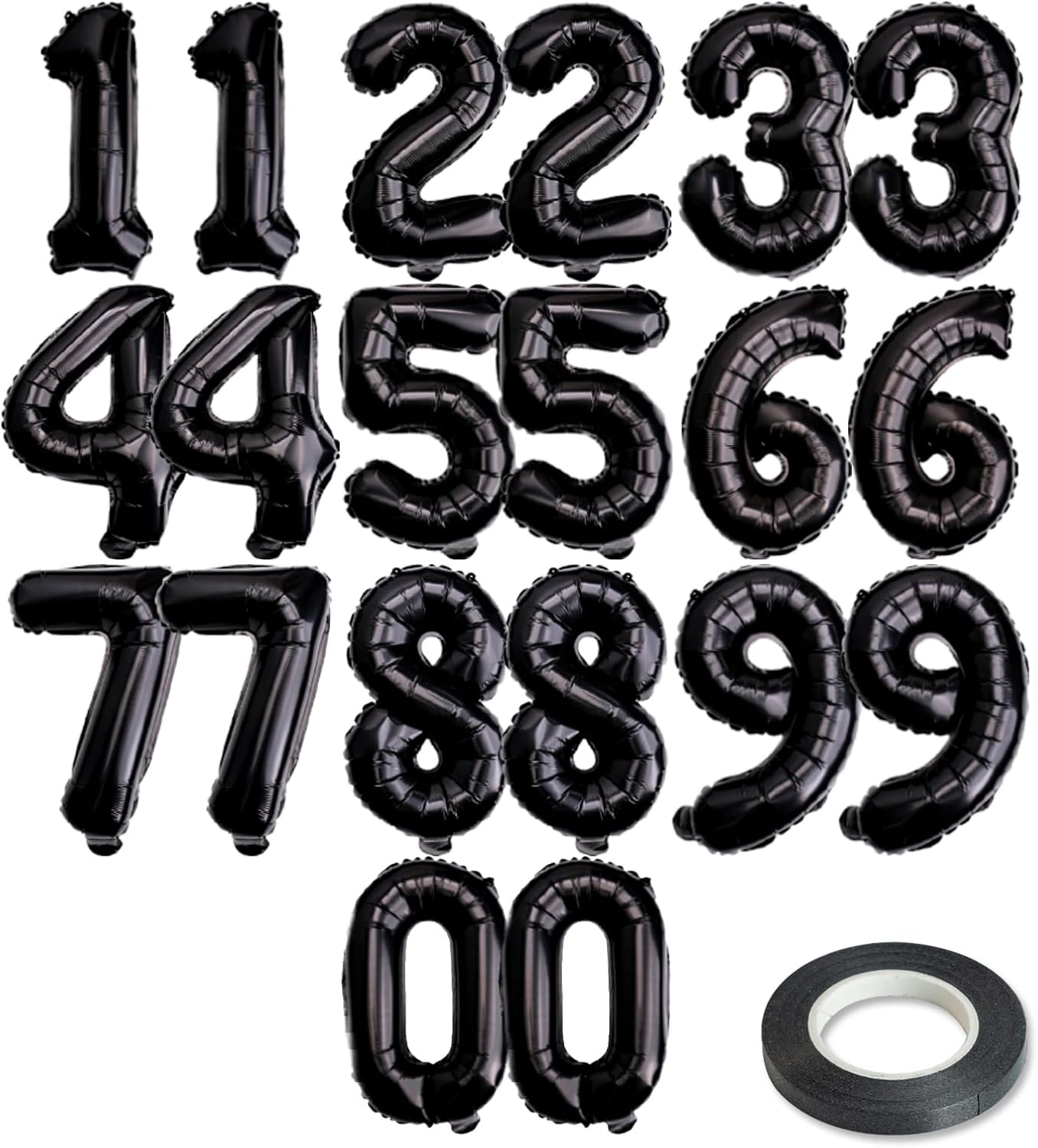 [20 Pcs] 16" Gold Foil Number Balloons (2 sets of 0-9) - Mylar Aluminum Hanging Decorations for Graduation, Birthday, Christmas & New Year's Eve Parties