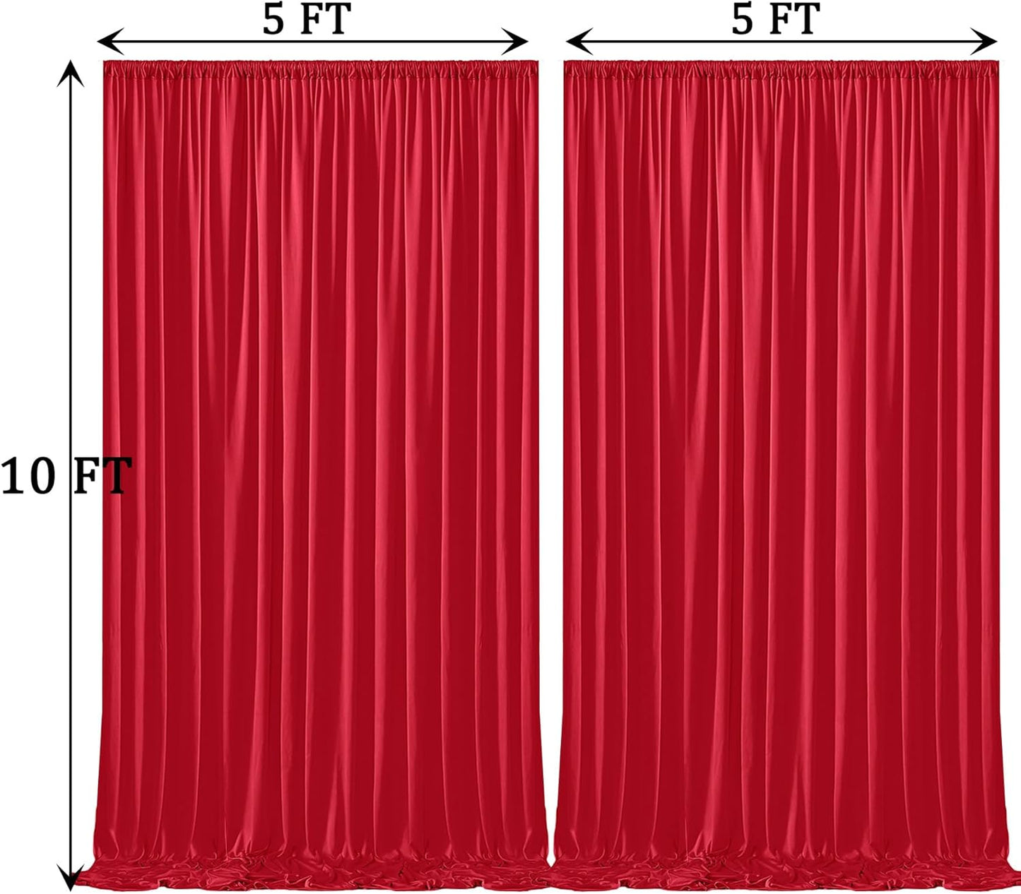10ftx10ft Black Backdrop Curtains for Weddings Parties, Wrinkle Free 2 Panels Silky Polyester Photo Backdrop Drapes Back Drop Cloth Drapery for Birthday Mother'sDay Photography Background