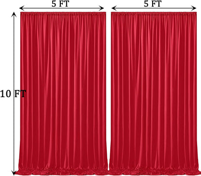 10ftx10ft Black Backdrop Curtains for Weddings Parties, Wrinkle Free 2 Panels Silky Polyester Photo Backdrop Drapes Back Drop Cloth Drapery for Birthday Mother'sDay Photography Background