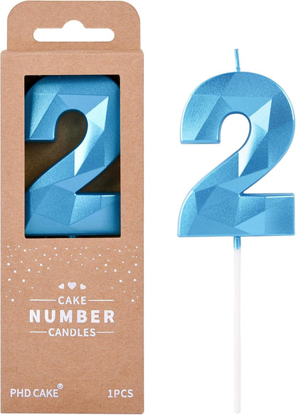 PHD CAKE 2.76 Inch Crystal Black 9 Number Birthday Candles, Black Number Candles, Cake Number Candles, Party Celebration
