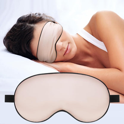 Silk Eye Mask with Adjustable Strap, Satin Blackout Sleeping Mask for Men&Women, Comfortable Blindfold Eyeshade for Night Sleep(Blue)