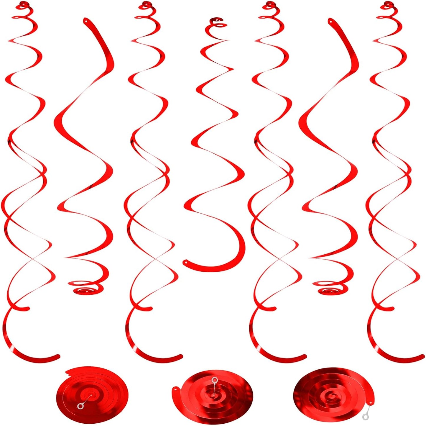 24 PCS Pink Hanging Swirl, Sparkle Ceiling Hanging Decorations, Plastic Streamer Party Decorations with Double-Swirls and Single-Swirls for Birthday Decorations, Easter, Graduation, Baby Shower