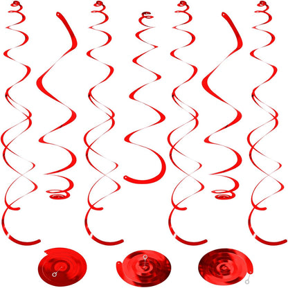 24 PCS Pink Hanging Swirl, Sparkle Ceiling Hanging Decorations, Plastic Streamer Party Decorations with Double-Swirls and Single-Swirls for Birthday Decorations, Easter, Graduation, Baby Shower