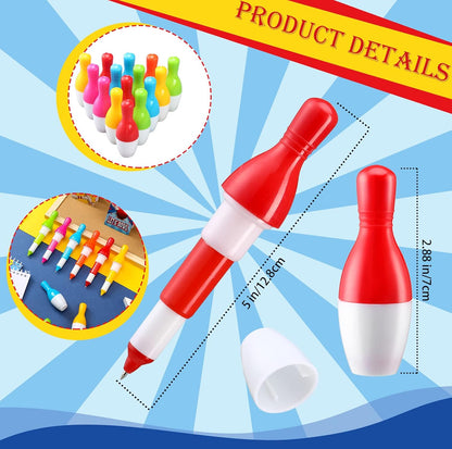 Kisston 48 Pcs Bowling Party Favors Include 24 Mini Notebooks Sports Notepads and 24 Ballpoint Pen Bowling Gifts for Party Decoration Teacher Office Reward Supplies