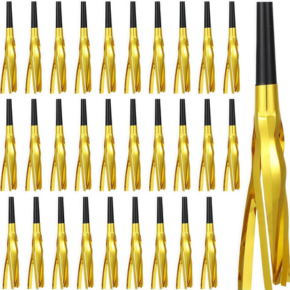 30 Pcs Gold Noise Makers, Metallic Fringed Noise Makers for New Year Party Favor Supplies, Multicolour