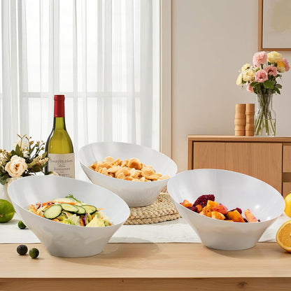 BESTVIP 54oz Clear Plastic Serving Bowls for Party - 12 Pack Angled Disposable Serving Bowls, Party for Chips, Snacks, Fruit, Salad - Bowls for Parties, Daily Use, Catering, Christmas