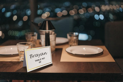 Place Cards Pack of 60 Premium Tent Name Place Cards for Table Setting with Gold Foil Border 2x3.5 inches - Perfect for Weddings, Banquets Dinner Parties and any other Events