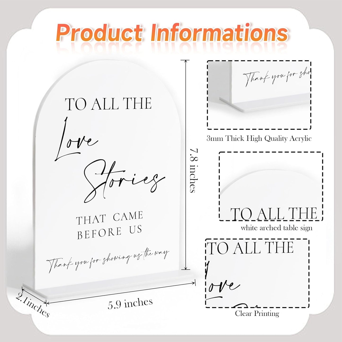 Audio Guest Book Sign, White Arch Acrylic Wedding Sign, Audio Guest Book Wedding Phone, Bridal Shower Decor, Engagement Party Decor, Centerpiece Table Decorations Party for Bride and Groom-14
