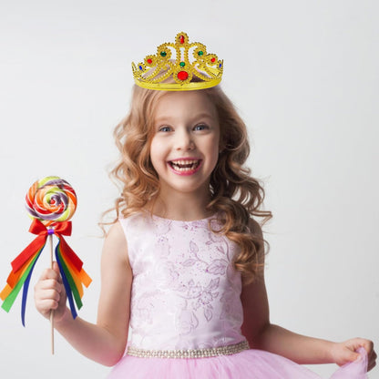 10 Pcs Royal King Crown Set for Kids Queen, Prince, and Princess Crown Plastic King Crown Jeweled Costume Accessory for Party Prom Adult Boy Girl