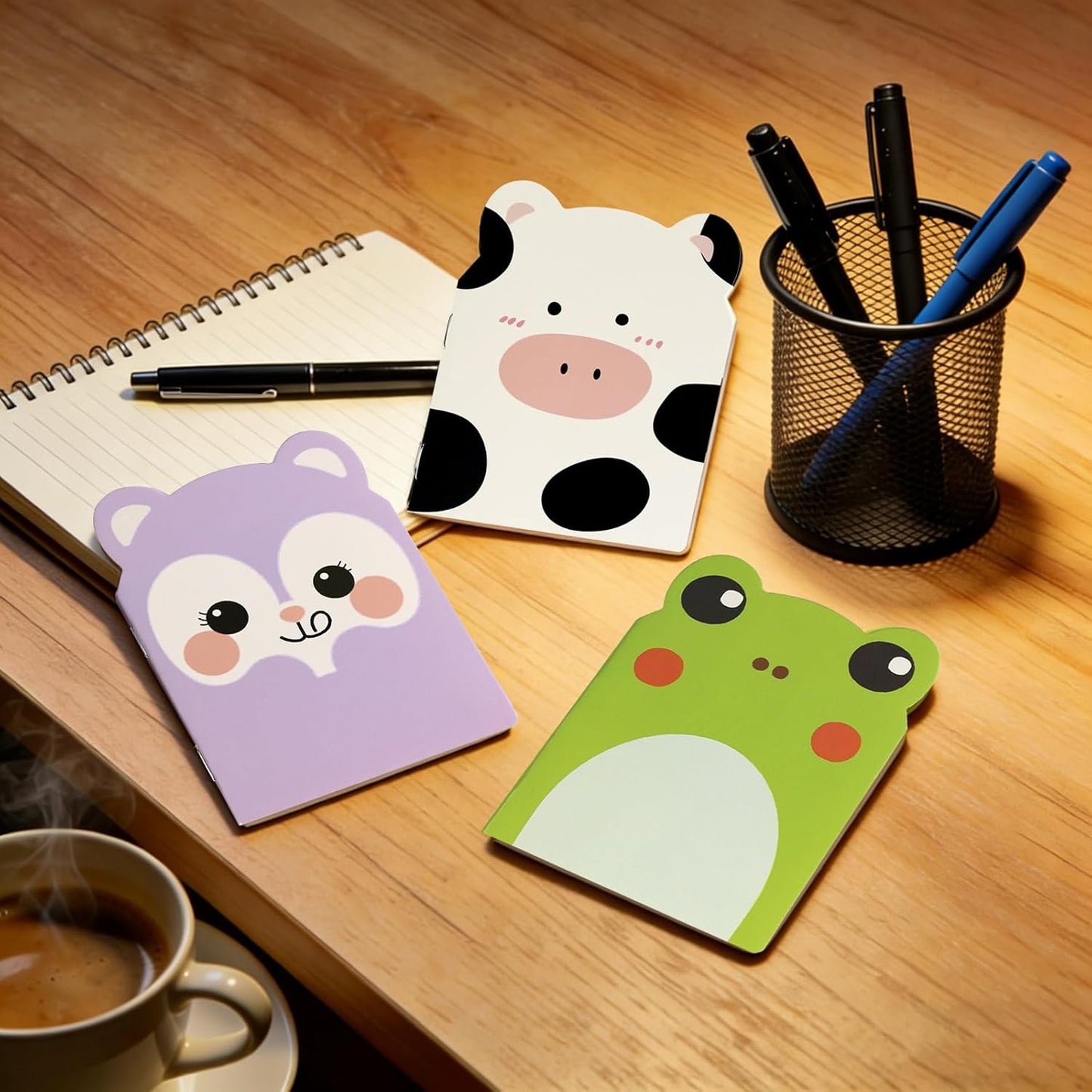 30 Packs Mini Animal Notebooks, Cute notebooks for kids Bulk Cartoon Frog Puppy Pig Chick Cow Notepad Themed Party Favors for School Christmas Supplies