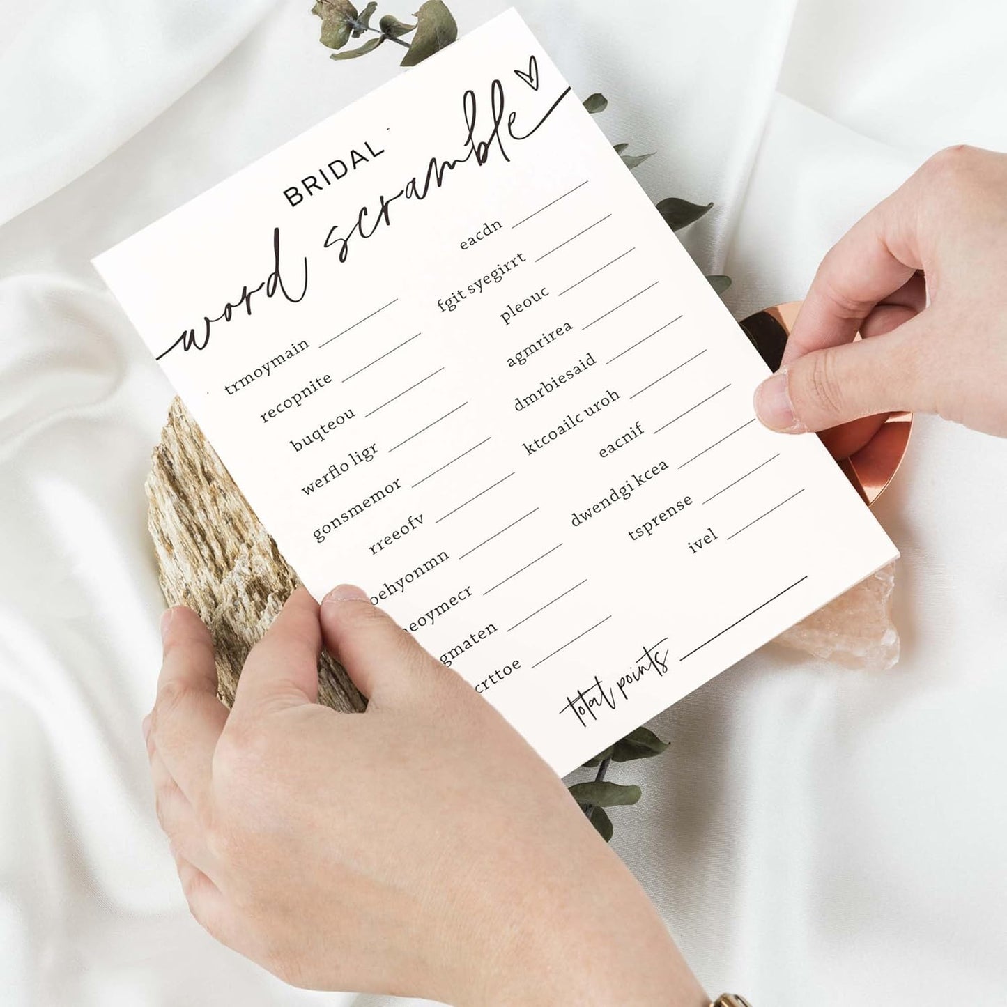 Bridal Shower Bingo, What Will The Bride to Be Receive, 25Pcs Bridal Bingo Game Cards, Engagement Party Games for Guests, Minimalist White Wedding Party Supplies - A18