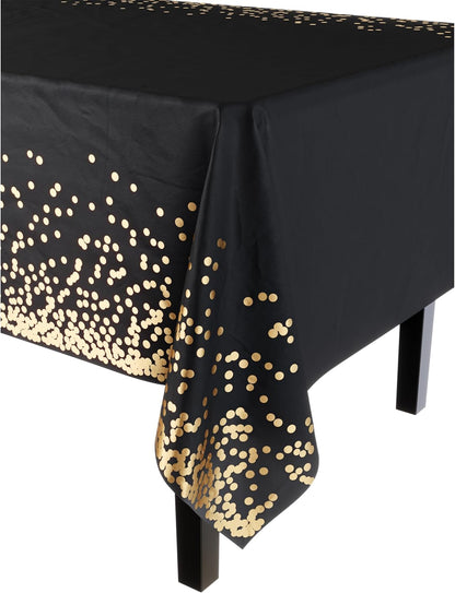 12-Pack Premium Plastic Tablecloth 54in. x 108in. Rectangle Table Cover - Dark Blue - Colors B