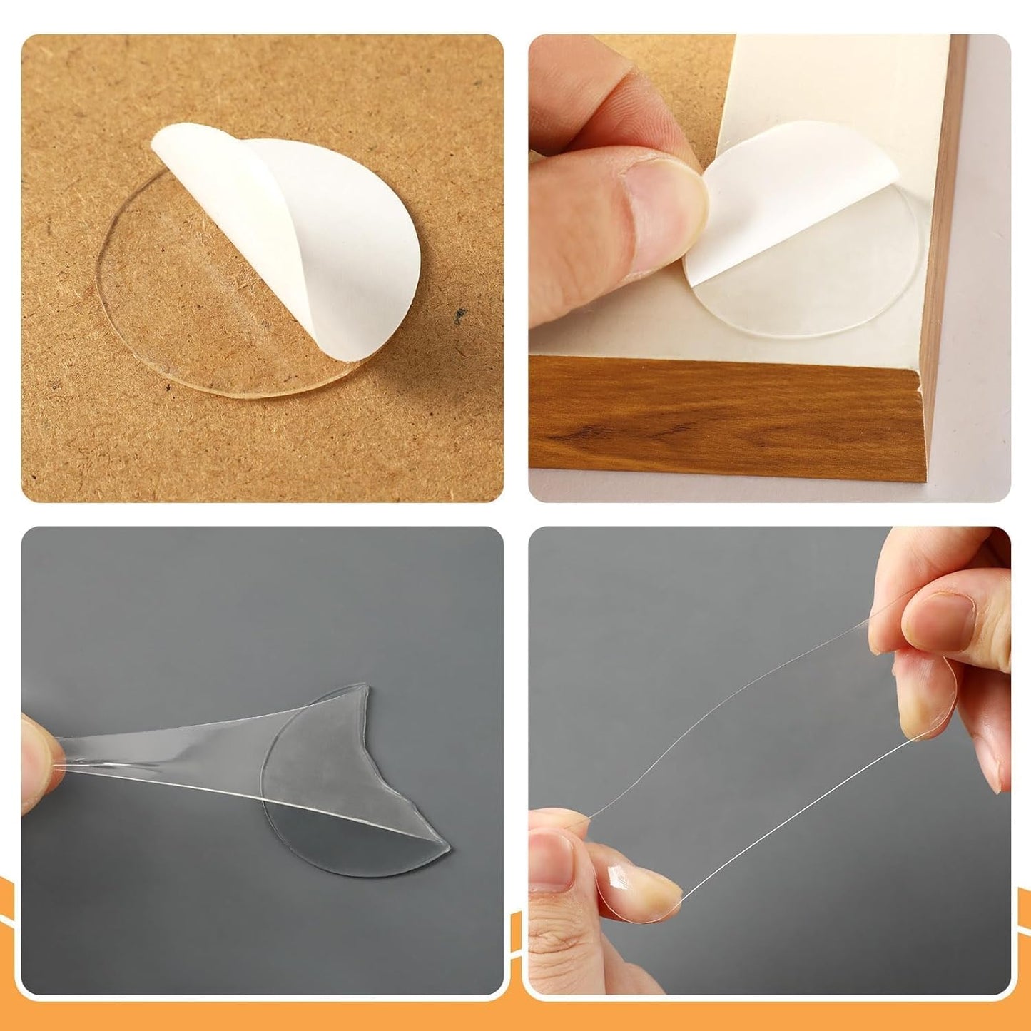 JANYUN 140 Pieces Adhesive Dots,Removable Round Putty Clear Tack No Trace Small Tape Stickers for Wall Hanging Festival Poster Office Party Decoration Picture Crafts