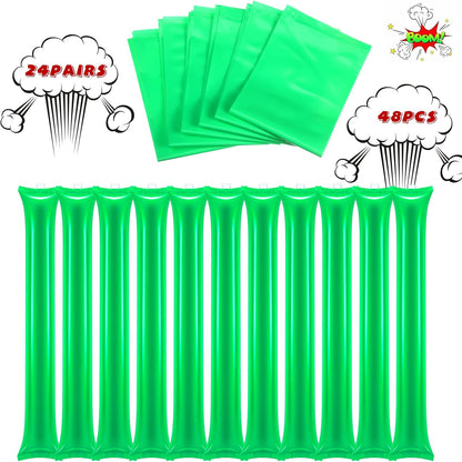 Civaner 48 Pcs Thunder Stick Team Spirit Boom Stick Cheering Accessories Cheerleading Spirit Noise Maker Plastic Clapper Inflatable Noise Maker Sports Supply(Orange)