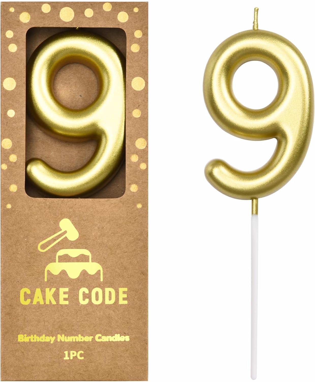 2.76 Inch Classical Gold 5 Number Birthday Candles, Gold Number Candles, Cake Number Candles, Party Celebration