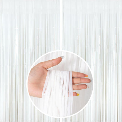 Tinsel Foil Fringe Curtains Wavy Backdrop for Parties Sparkle Metallic Wavy Foil Fringe Backdrop Curtain for Party Decorations Photo Booth Props for Birthday Graduation Wedding