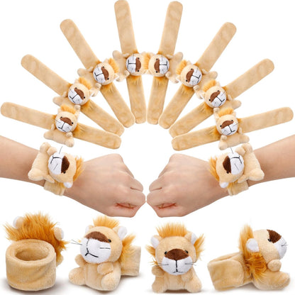 Vinsot 36 Pcs Mini Stuffed Animal Slap Bracelet Plush Wrist Slap Band Toys Bulk Snap Bracelets Kids for Themed Party Favors, Holiday Gifts, Classroom Rewards
