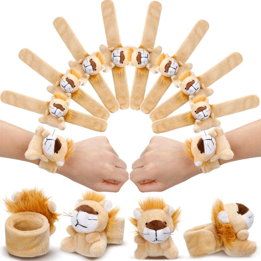 Vinsot 36 Pcs Mini Stuffed Animal Slap Bracelet Plush Wrist Slap Band Toys Bulk Snap Bracelets Kids for Themed Party Favors, Holiday Gifts, Classroom Rewards