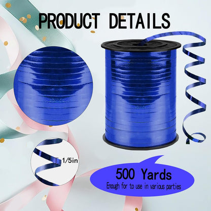 500 Yards Curling Ribbon,1/5 Inch Shiny Black Ribbon,Balloon String, Party Decoration,Ribbons for Florist Flower Bows for Graduation Supplies