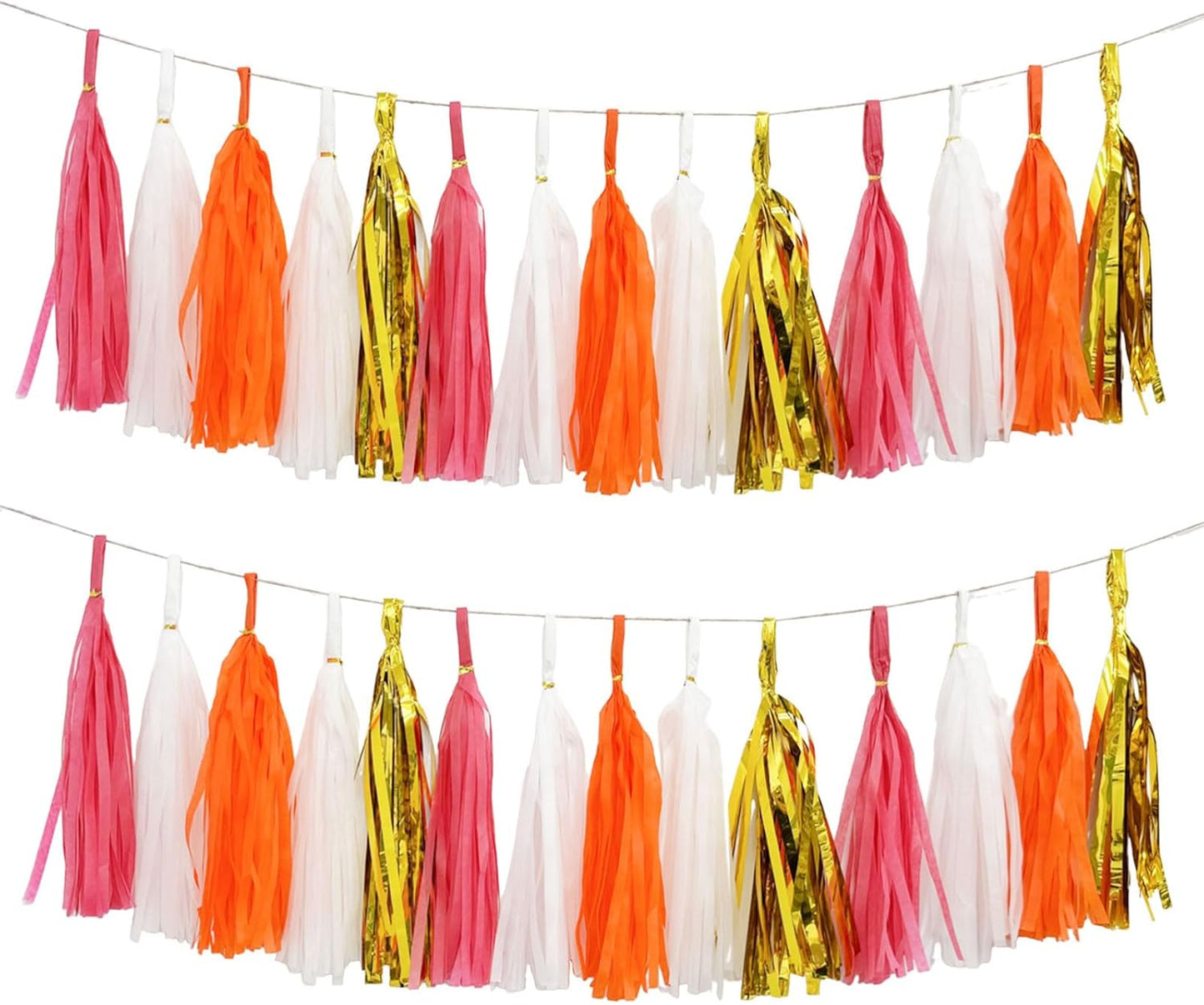 Tassel Garland Tissue Paper Tassel Banner,Tassels Party Decorations for Wedding,Birthday,Bridal/Baby Shower,Pack of 15 (Burgundy/Black/Silver)