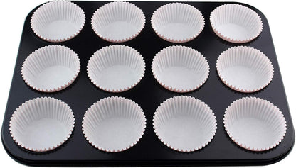 Standard Size Baking Cups Food-Grade Greaseproof Paper Cupcake Liners 200 Pcs (Natural)