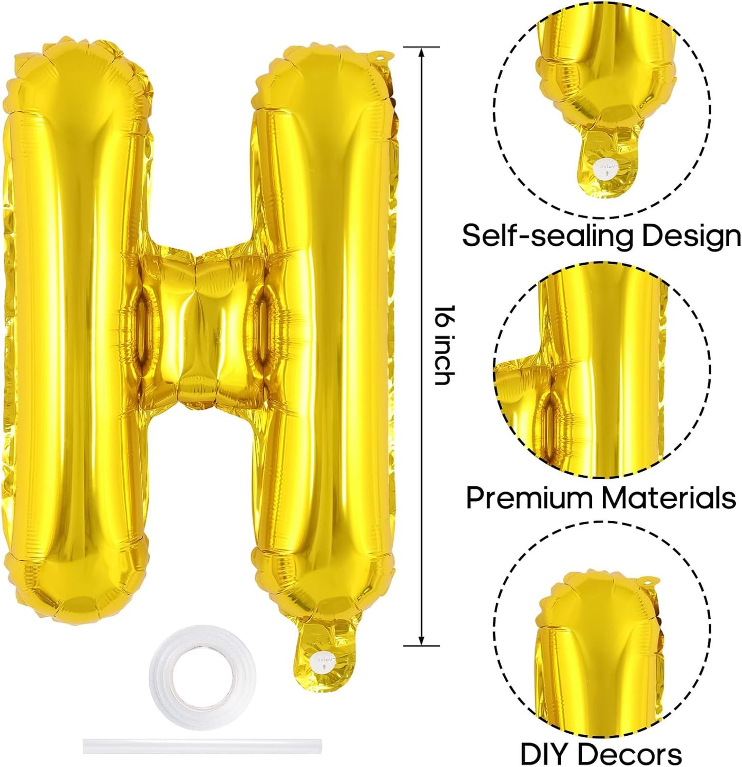 Happy Birthday Balloons Banner, Foil Balloon Personalized Name Letters Balloons Sign Birthday Party Decorations for Women Men Boys Girls Cream