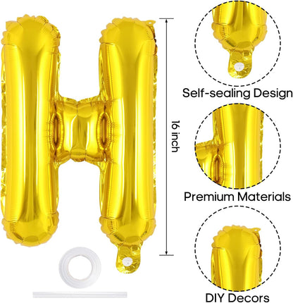 Happy Birthday Balloons Banner, Foil Balloon Personalized Name Letters Balloons Sign Birthday Party Decorations for Women Men Boys Girls Cream